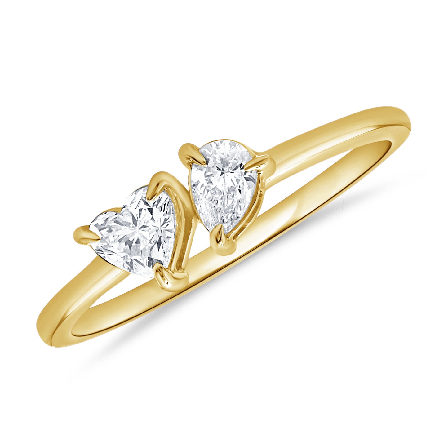 Bezel Heart & Pear Diamond Ring