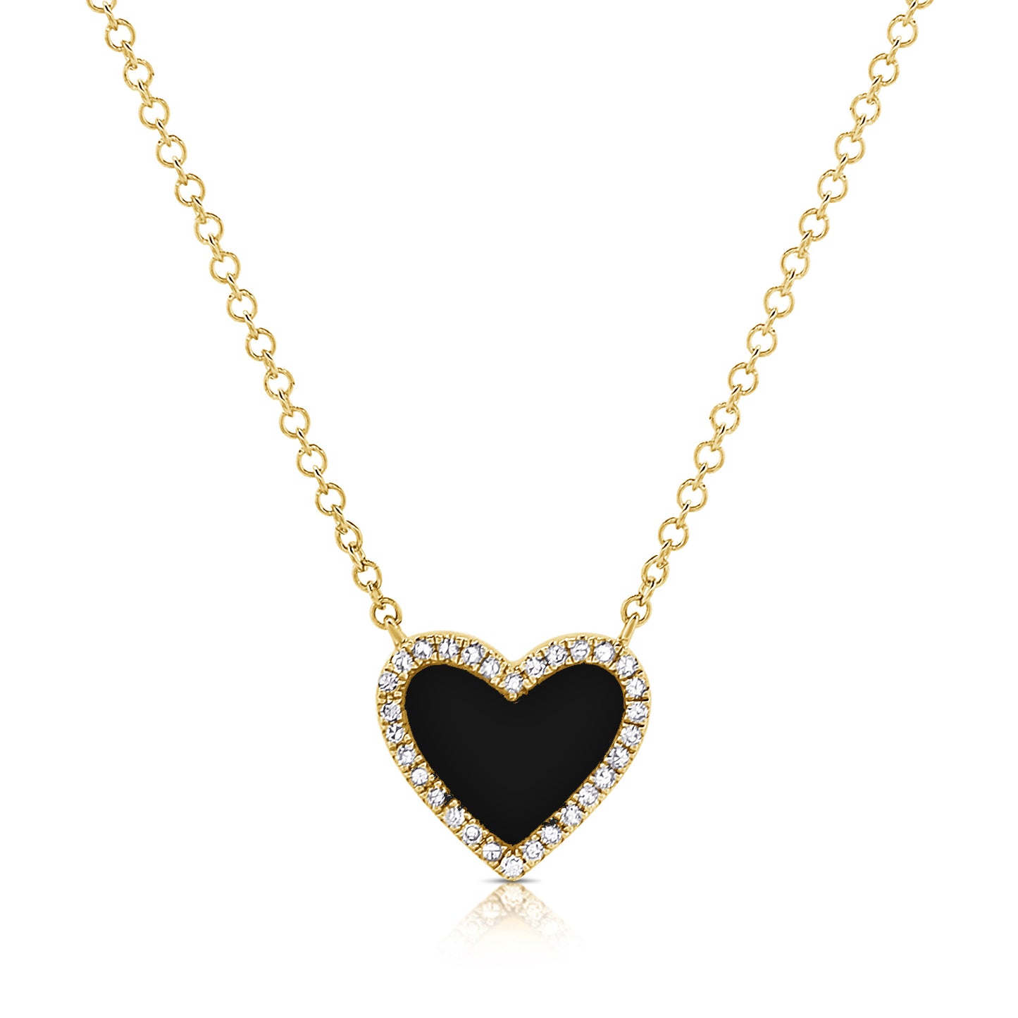 Colored Heart & Diamond Halo Necklace