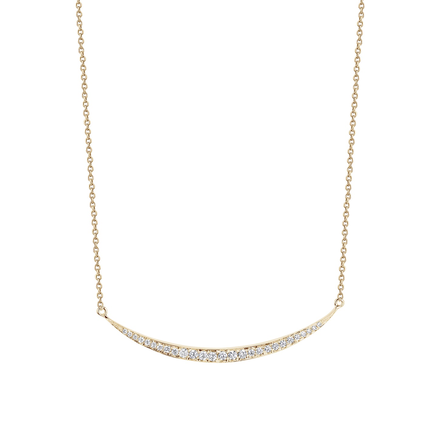 Curved Diamond Bar on Chain Necklace