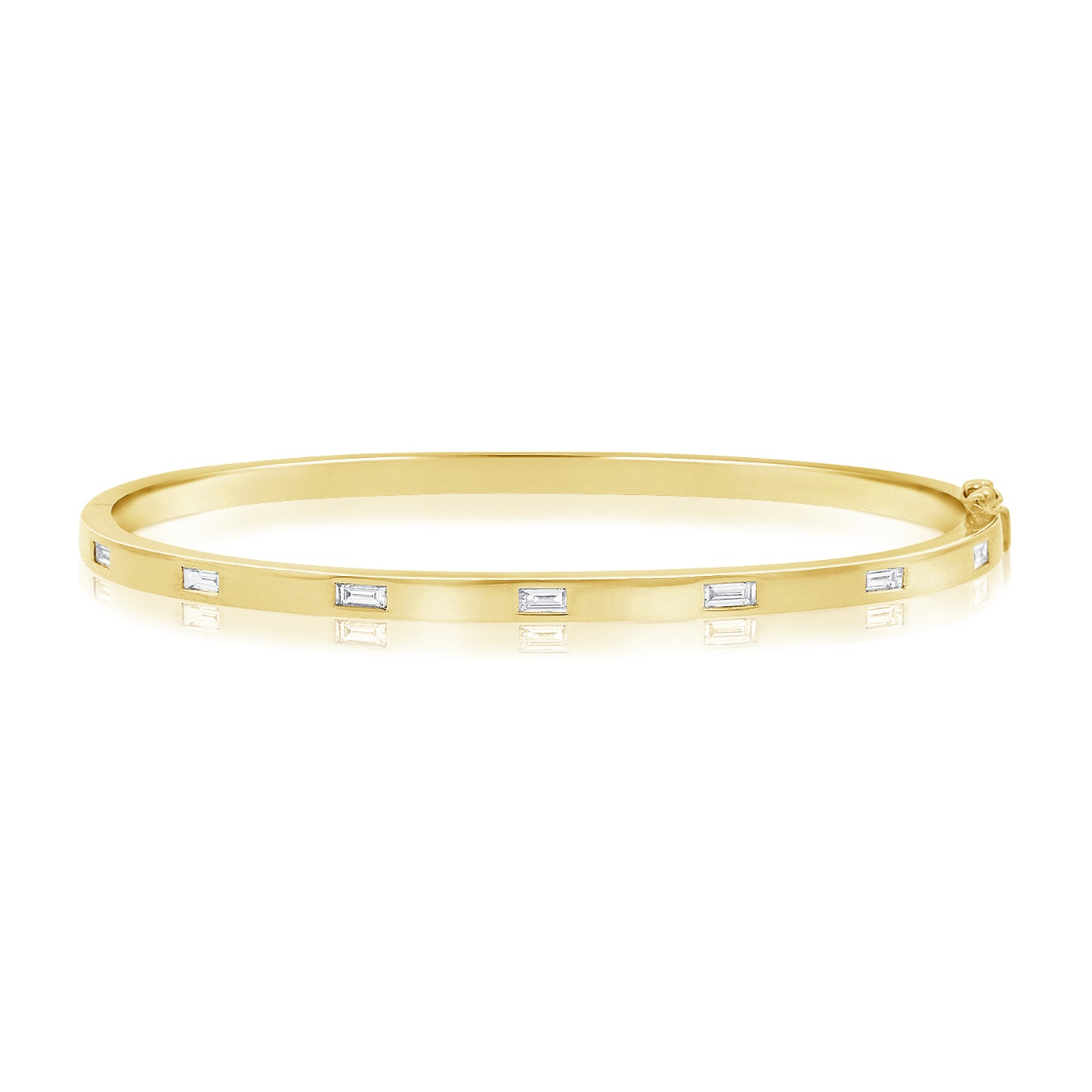 Load image into Gallery viewer, Gold &amp;amp; Baguette Diamond Bangle
