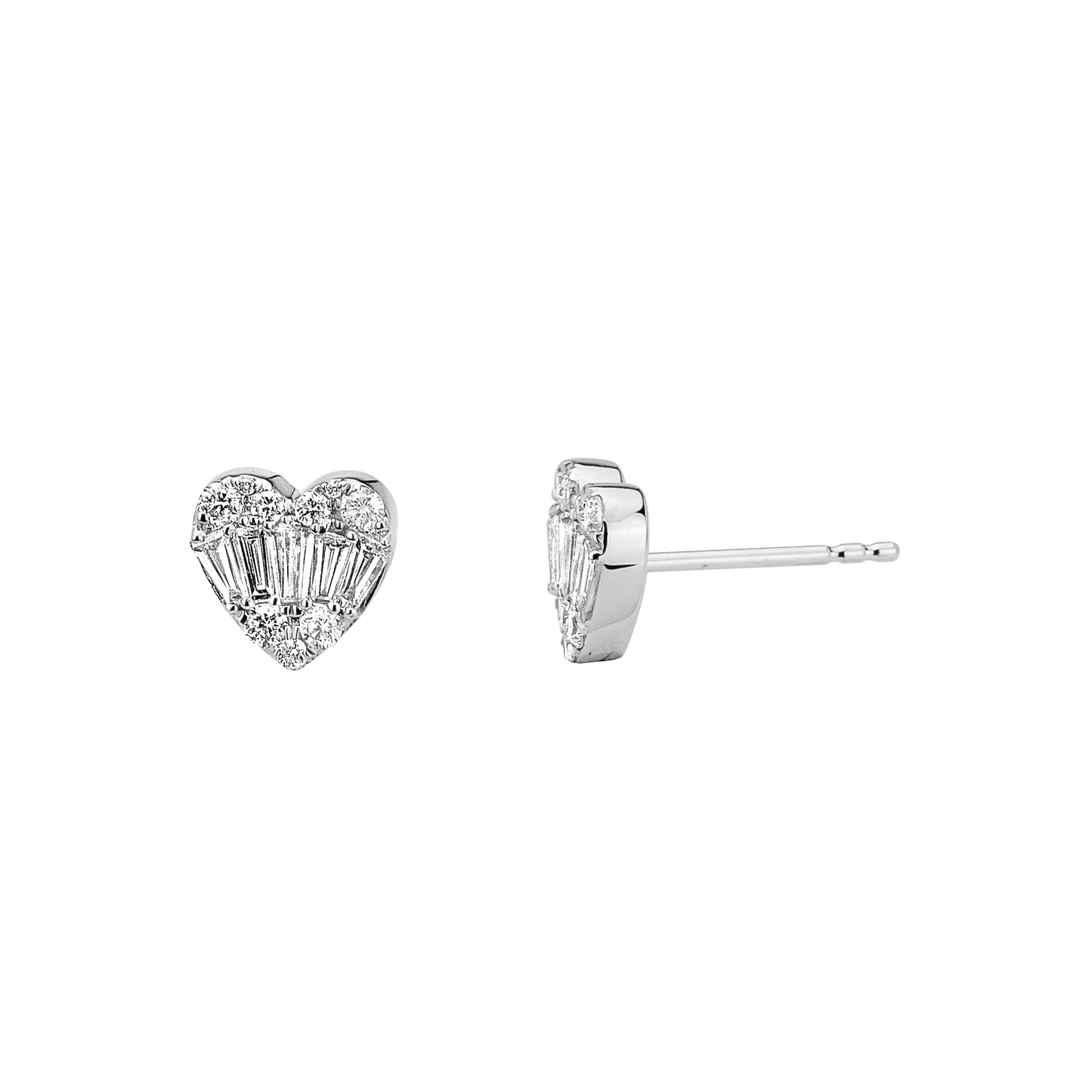 Cluster Diamond Heart Earrings