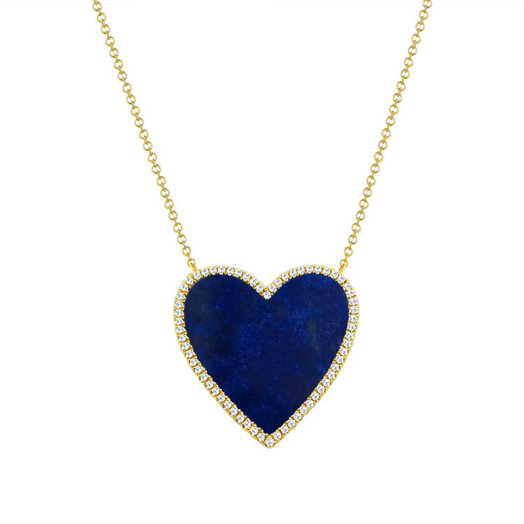 Jumbo Heart With Diamond Halo on Chain Necklace