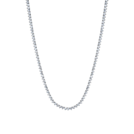 6.3 Carat 3 Prong Diamond Tennis Necklace