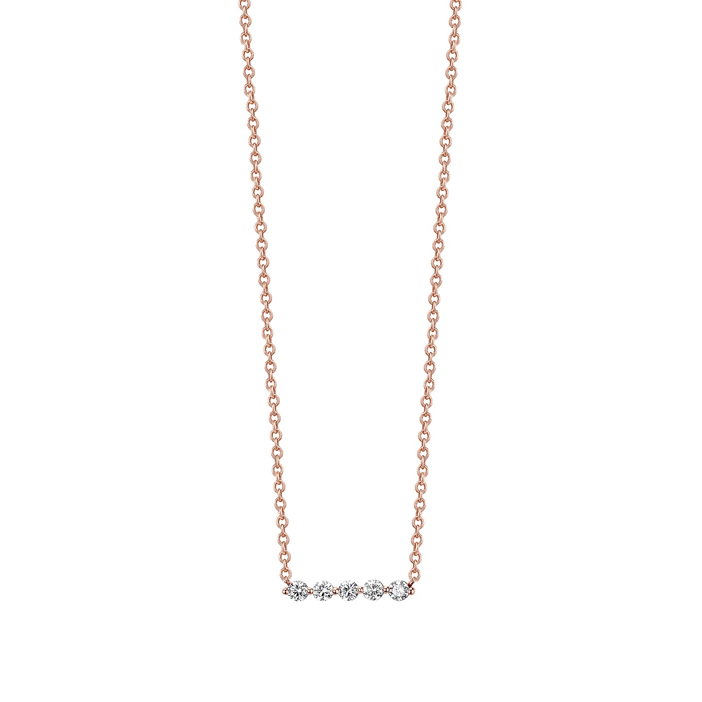 Load image into Gallery viewer, 5 Round Diamond Bar on Chain Necklace

