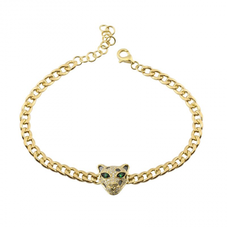 Cuban Chain Bracelet w Panther