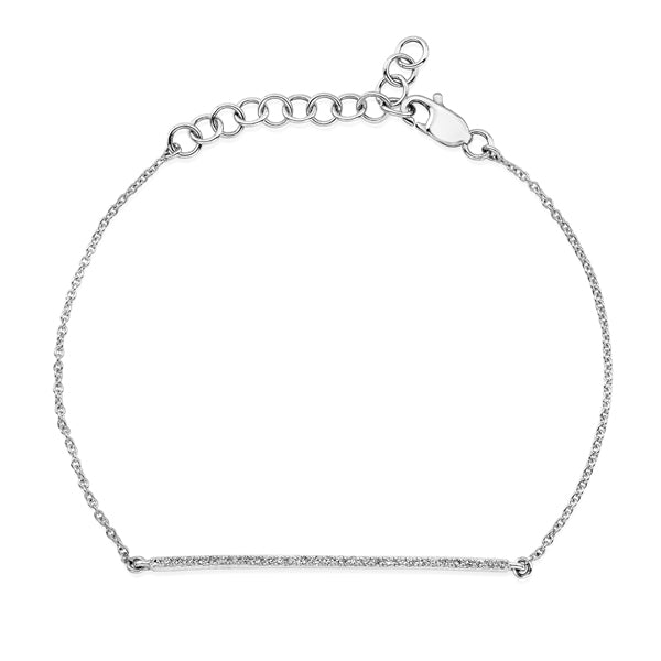 Single Row Diamond Bar Chain Bracelet