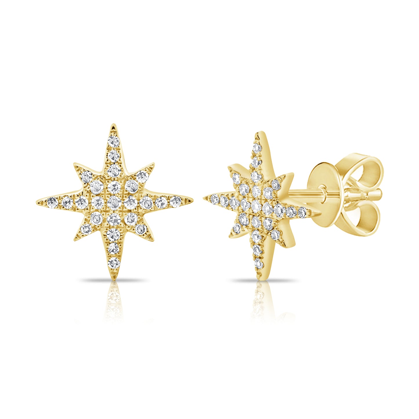 Pave Diamond Starburst Earrings