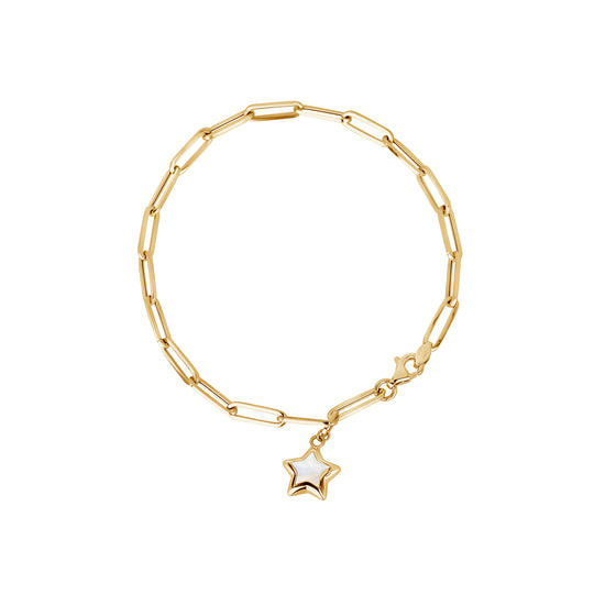 Load image into Gallery viewer, Paperclip Bracelet W Puffed Star

