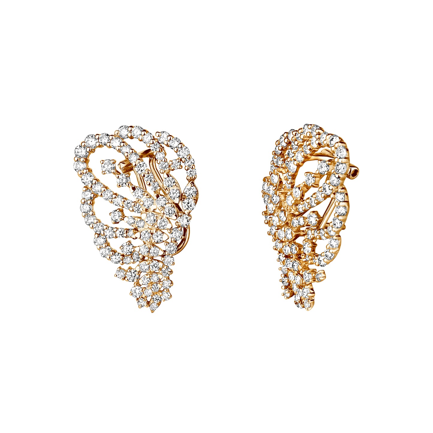 Diamond Cluster Butterfly Wing Earrings