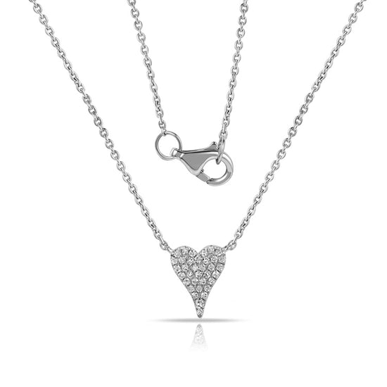 Load image into Gallery viewer, Small Elongated Diamond Heart on Chain Necklace
