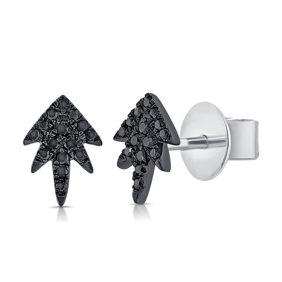 Black Diamond Leaflette Earrings