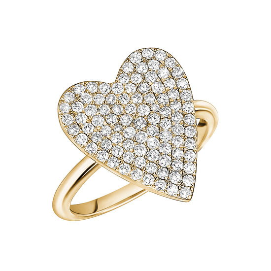 Load image into Gallery viewer, Large Pave Diamond Heart Ring
