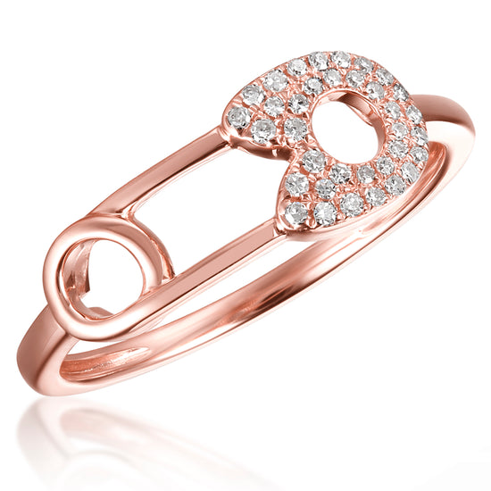Load image into Gallery viewer, Diamond Safety Pin Ring
