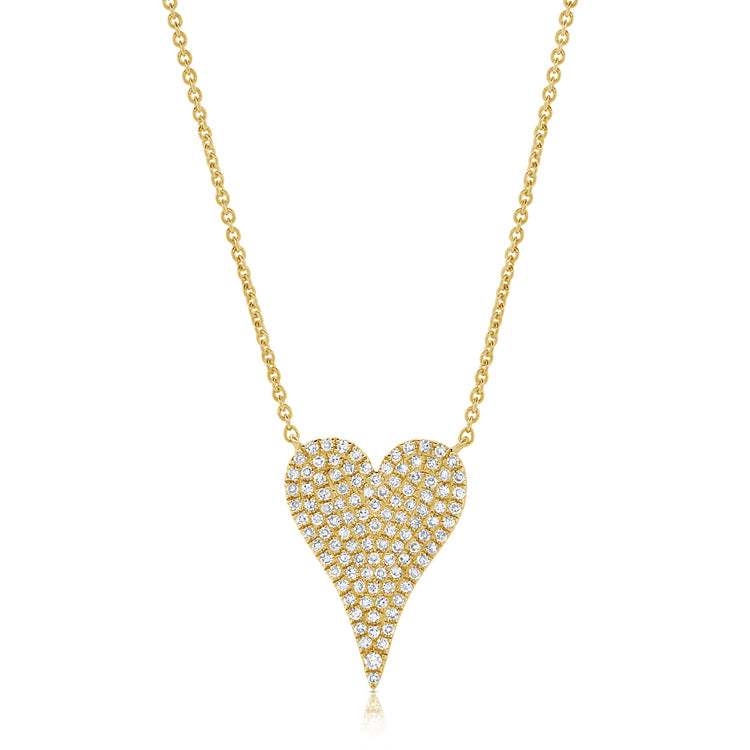 Medium Elongated Diamond Heart on Chain Necklace