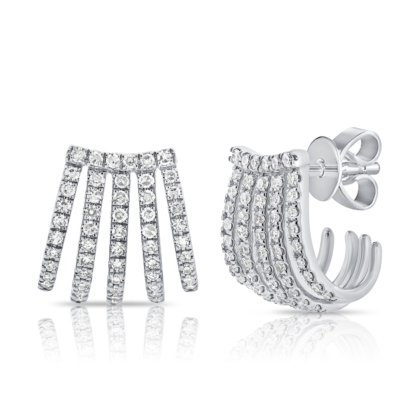 Load image into Gallery viewer, Diamond 5 Line Cage Earrings
