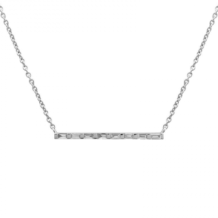 Load image into Gallery viewer, 8 Baguette Diamond Bar Necklace

