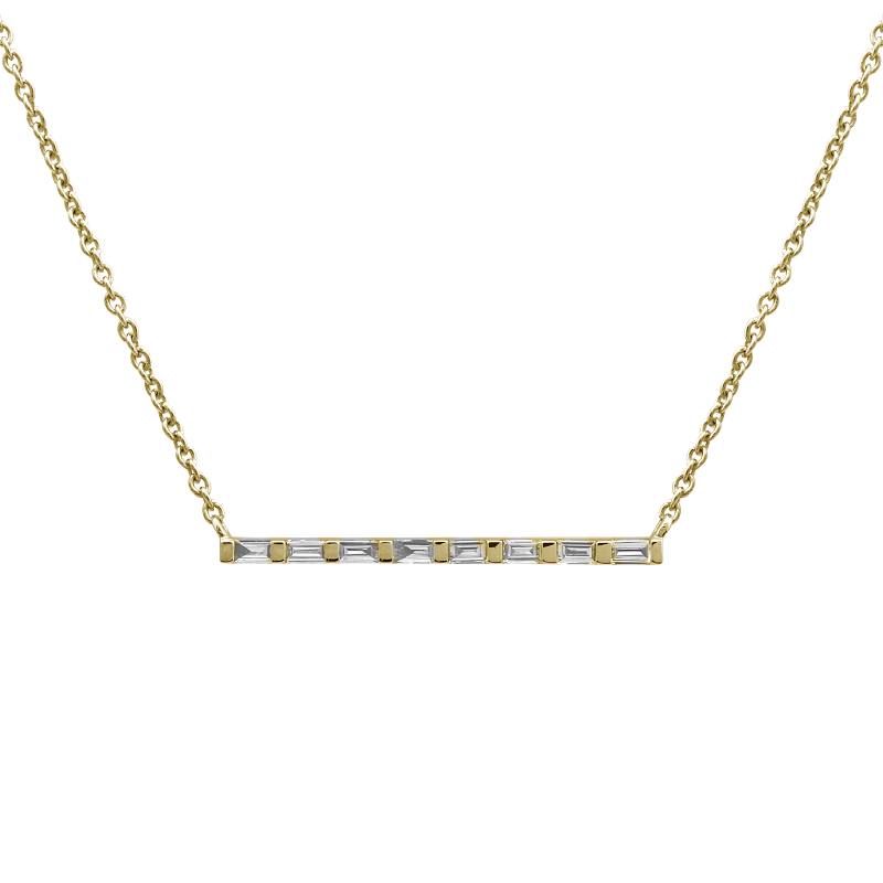 Load image into Gallery viewer, 8 Baguette Diamond Bar Necklace
