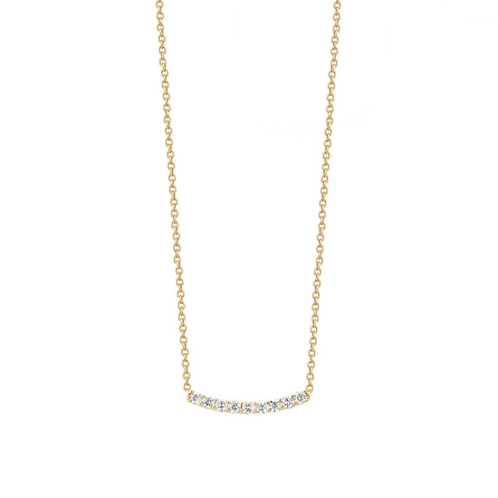 9 Diamond Curved Bar Chain Necklace