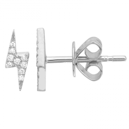 Mini Diamond Bolt Stud Earrings