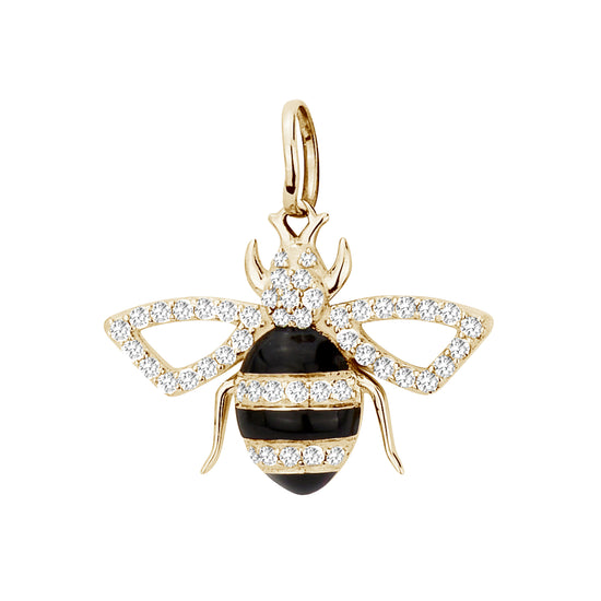 Diamond & Onyx Bee Charm
