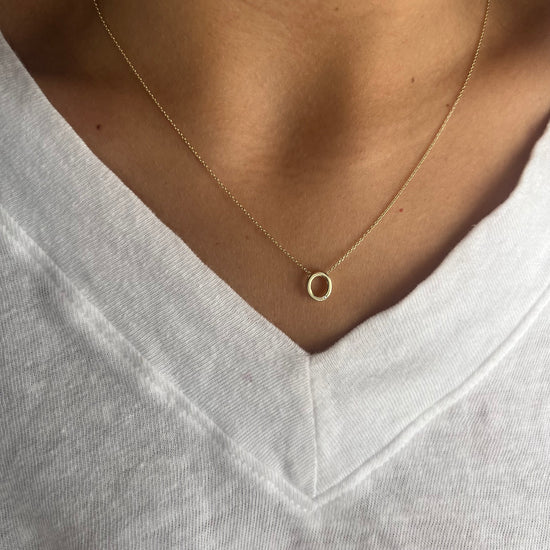 Gold & Crystal Initial Necklace
