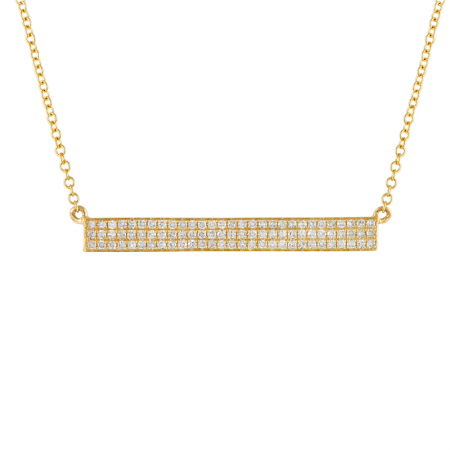 3 Row Pave Diamond Bar Necklace