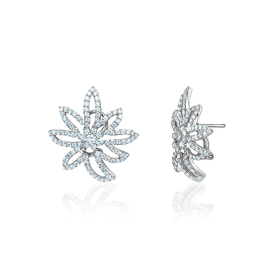 Rachel Anniversary Diamond Flower Earrings