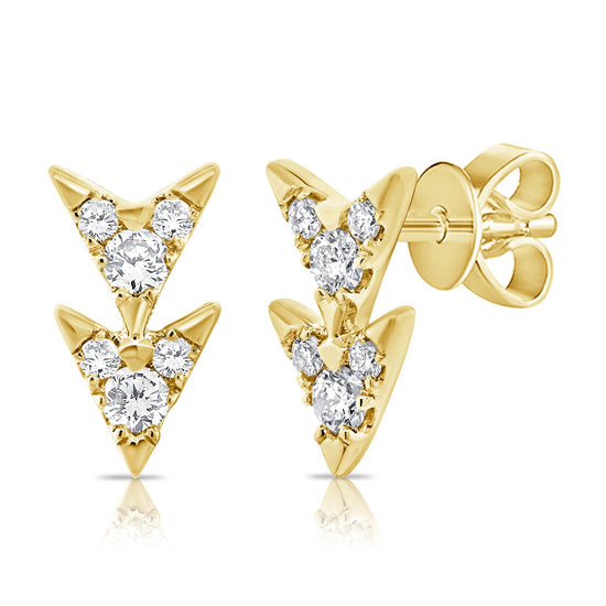 Double Diamond Arrowhead Earrings