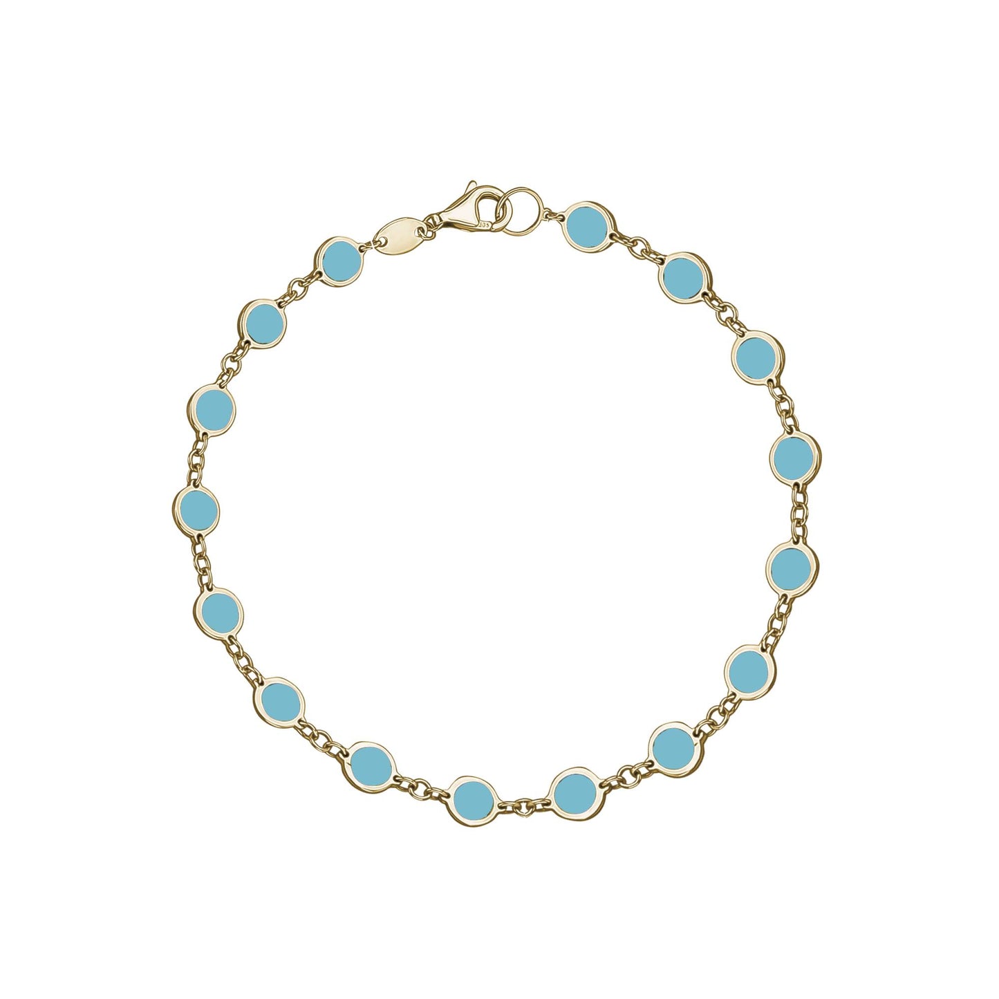 Load image into Gallery viewer, Turquoise Disc &amp;amp; Chain Bracelet
