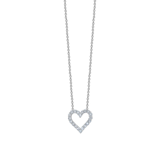 Open Diamond Heart on Chain Necklace