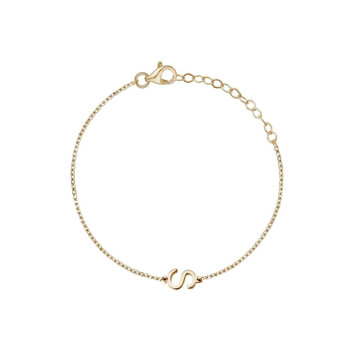 VBJ Gold Initial Chain Bracelet