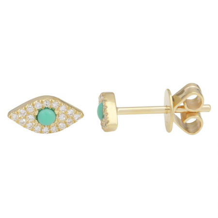 Diamond & Turquoise Eye Earrings