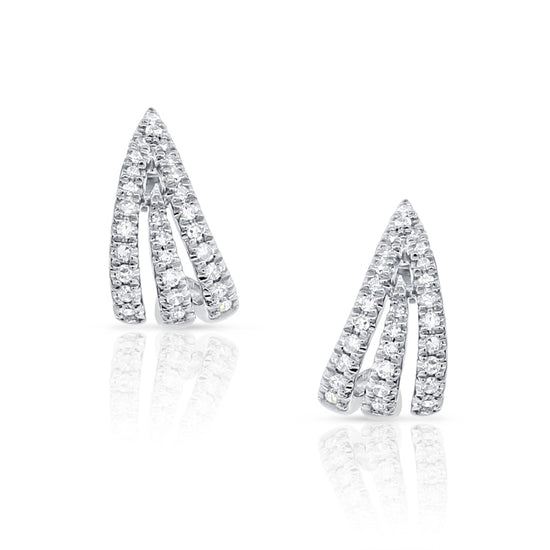 Load image into Gallery viewer, 3 Line Pointed Diamond Cage Earrings
