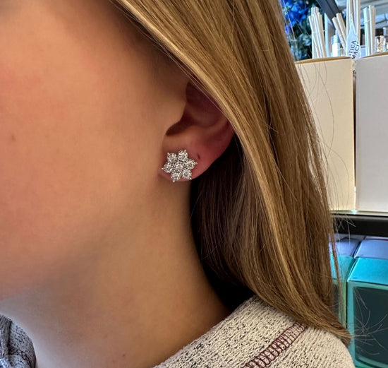Load image into Gallery viewer, Diamond Flower Earrings
