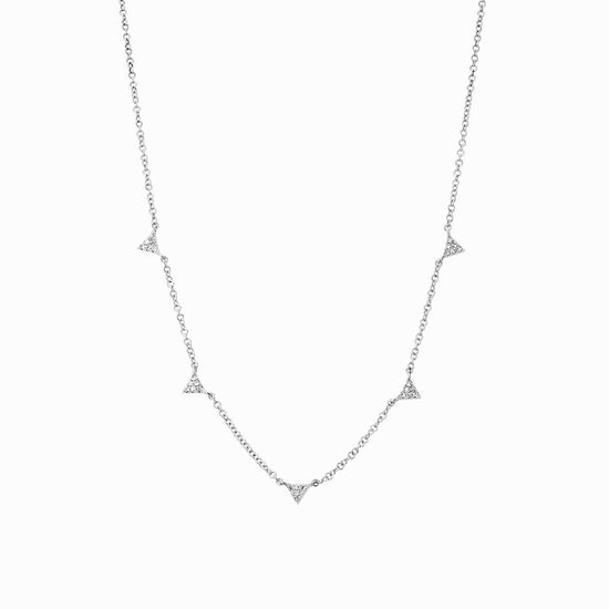 Load image into Gallery viewer, 5 Station Diamond Triangle Chain Necklace
