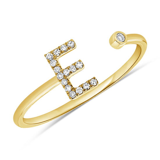 Initial Diamond & Bezel Diamond Ring