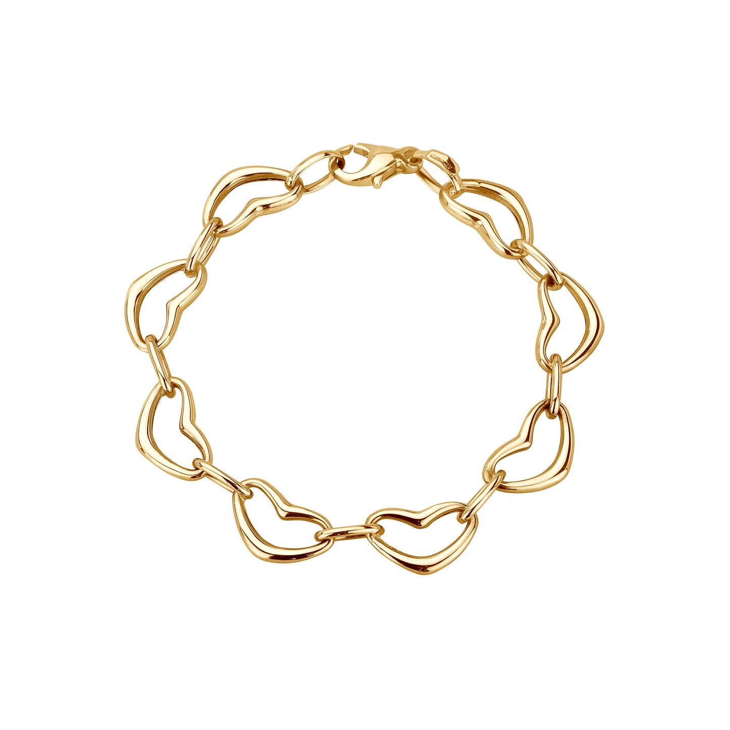 Gold Heart Link Bracelet
