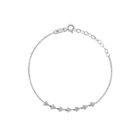Load image into Gallery viewer, 7 Pave Diamond Triangles Chain Bracelet
