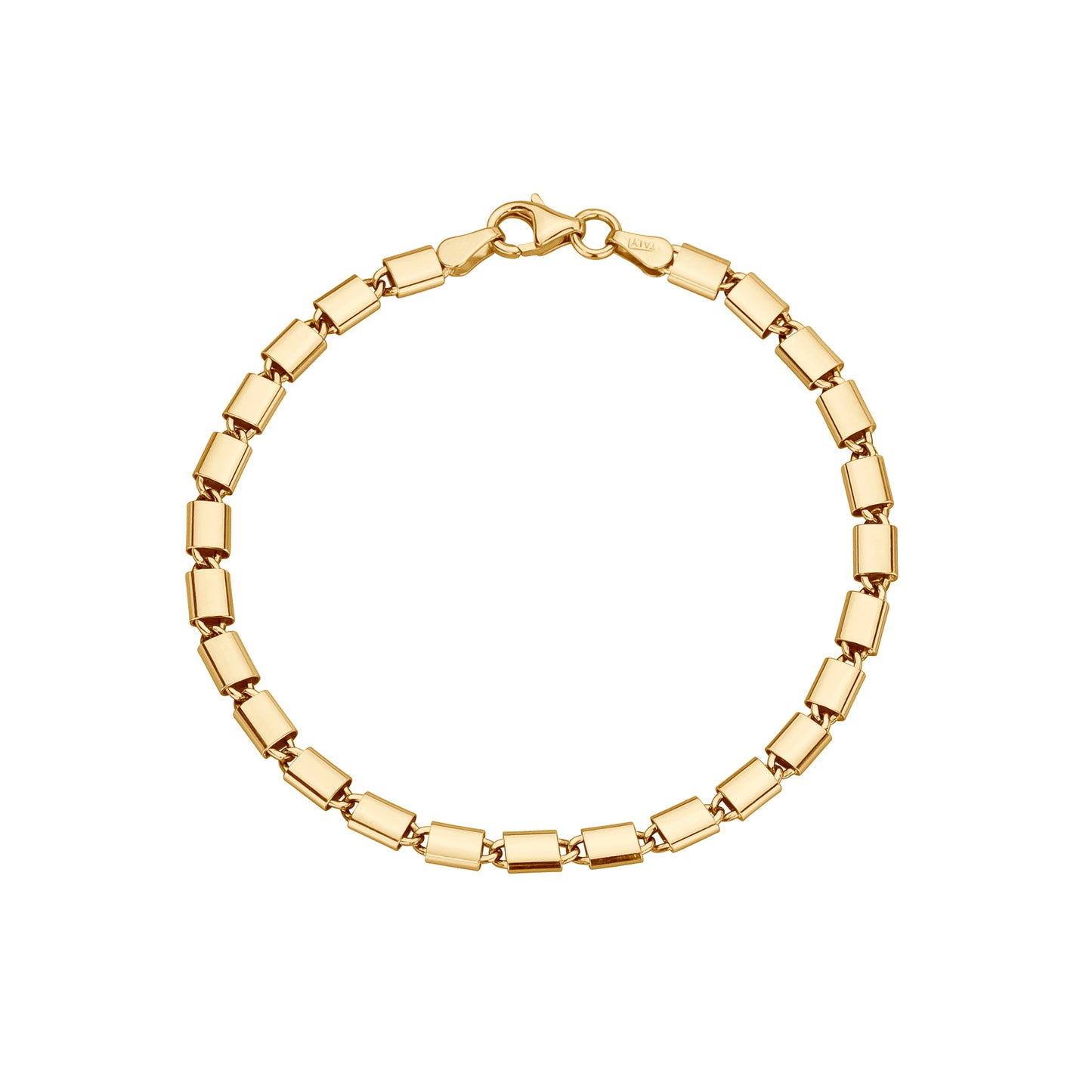 Gold Lock Link Bracelet - 7"