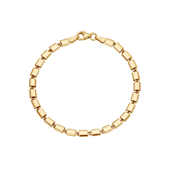 Gold Lock Link Bracelet - 7"