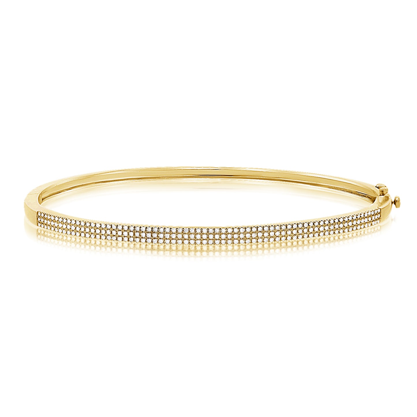 Load image into Gallery viewer, Diamond Pave Bangle Yellow Gold

