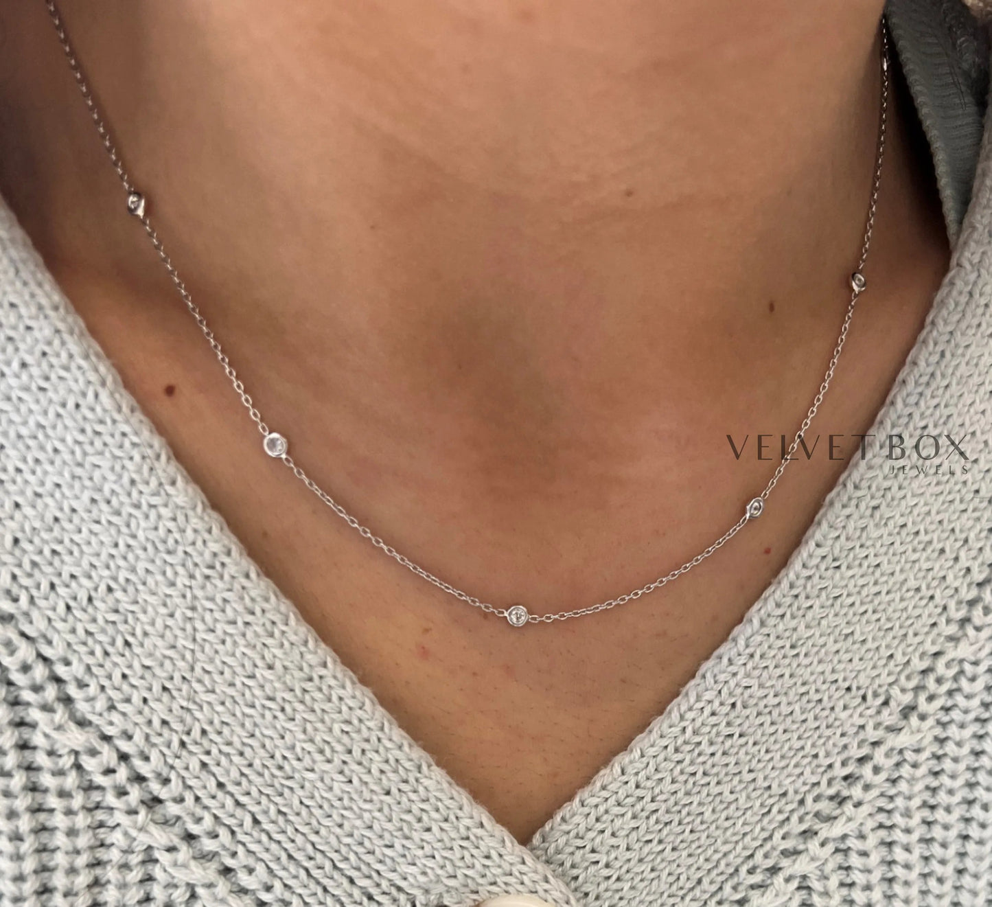 0.25 Carat Diamond By the Yard Necklace