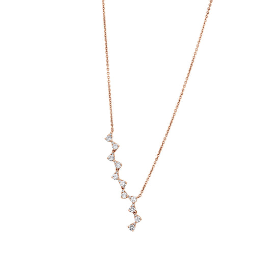 Wavy Pear Diamond Bar on Chain Necklace
