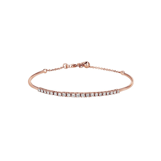 Load image into Gallery viewer, Partial Tennis &amp;amp; Curved Gold Bar Bracelet
