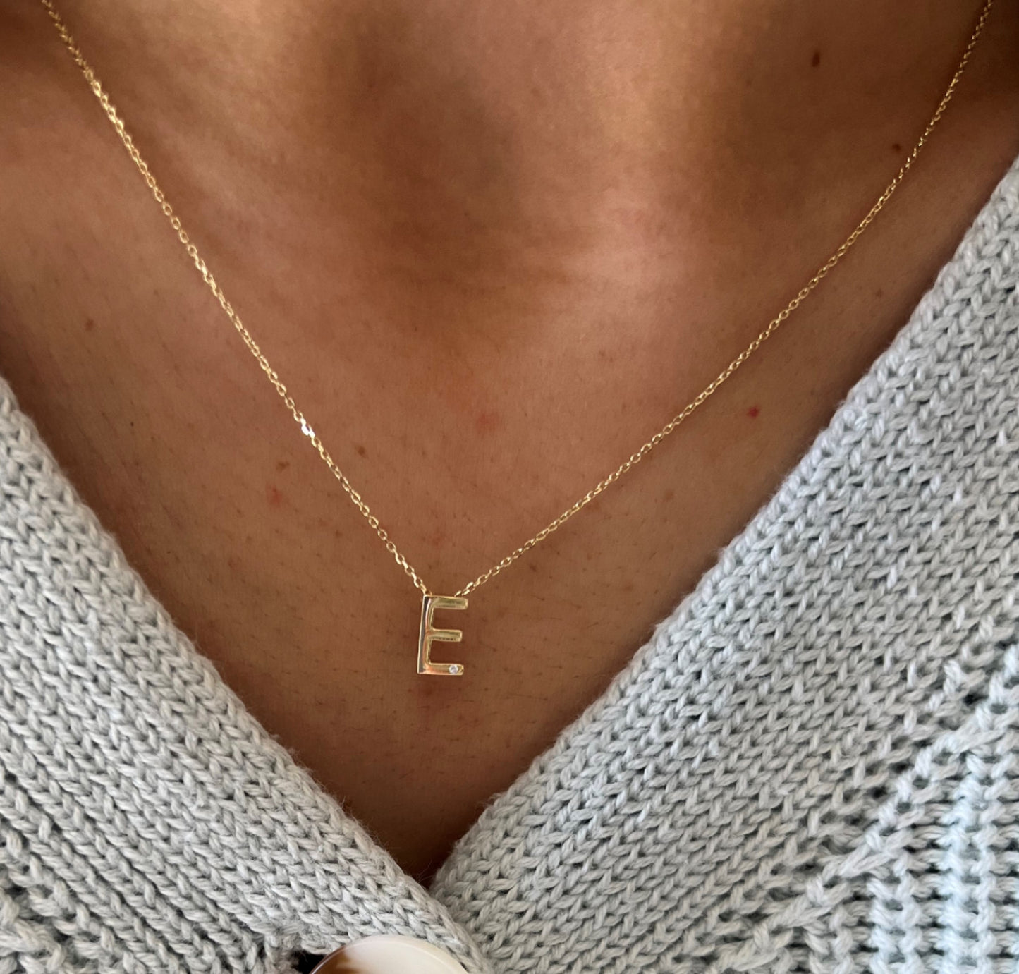 Gold & Crystal Initial Necklace