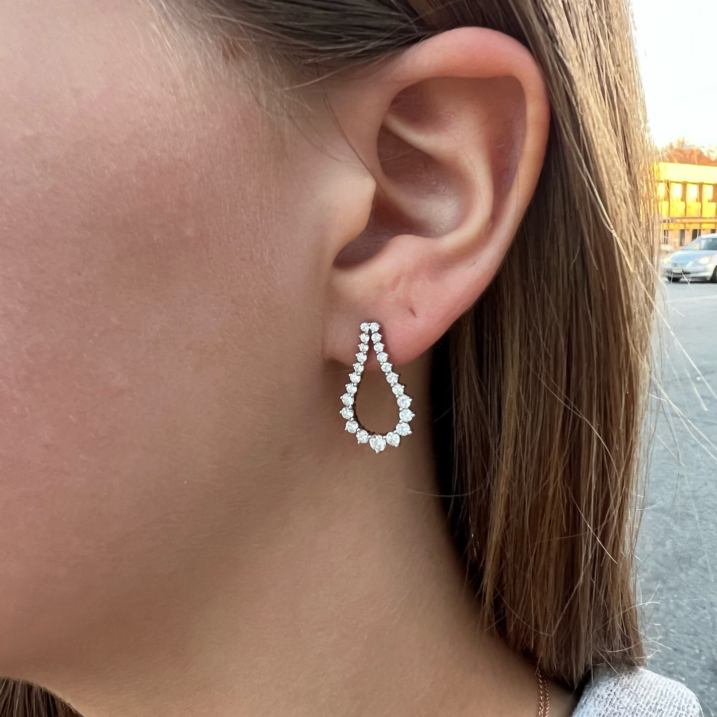 Olivia's Graduated Diamond Teardrop Earrings