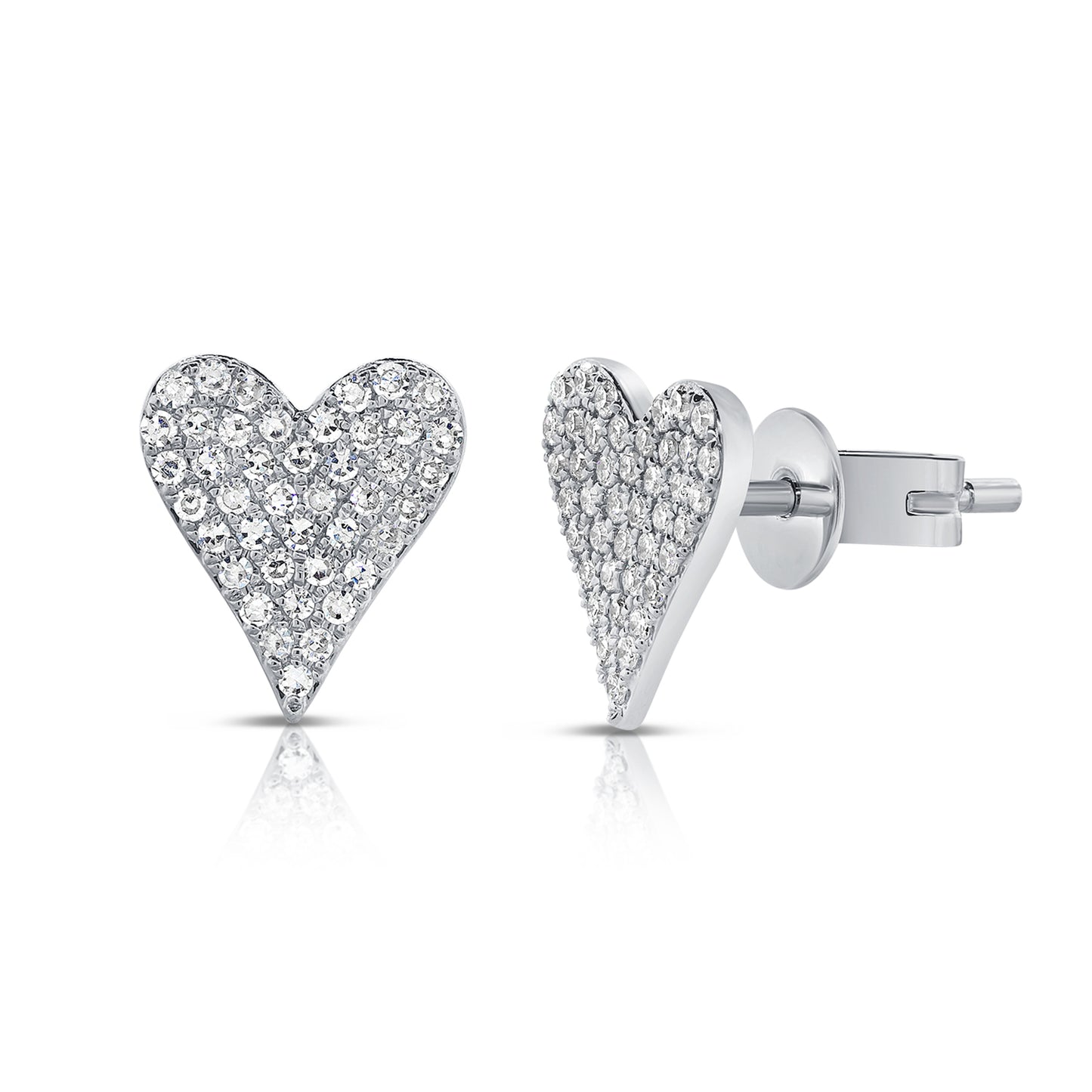 Load image into Gallery viewer, Large Pave Diamond Heart Earrings
