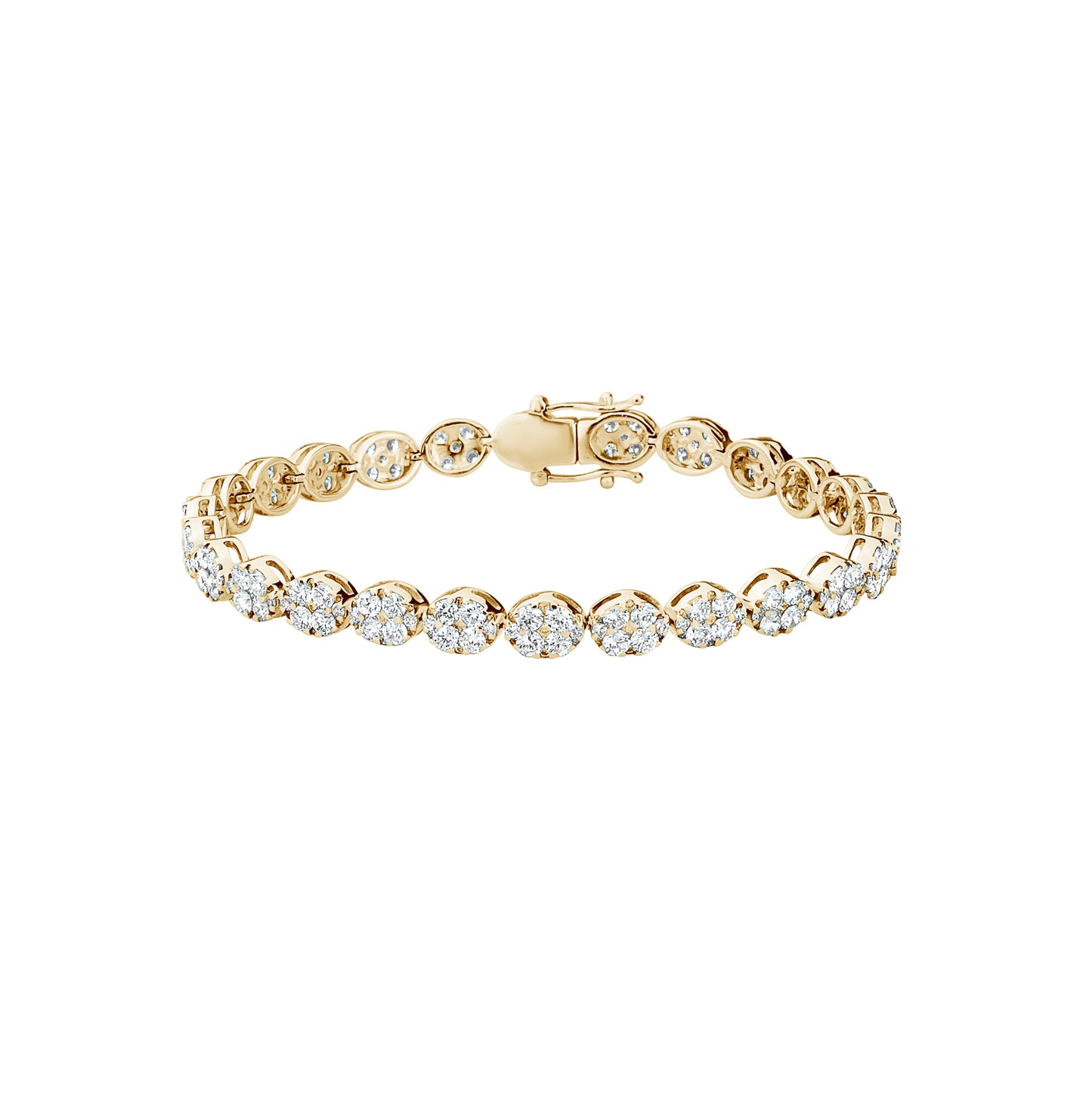 Load image into Gallery viewer, Oval Cluster Diamond Tennis Bracelet
