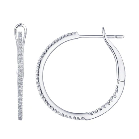 Load image into Gallery viewer, 0.75&amp;quot; Inch Dainty Diamond Hoops
